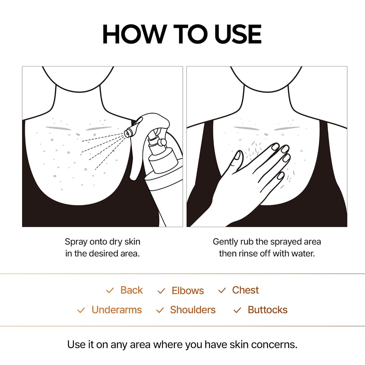 Kojic Acid Body Peeling Turmeric Spray